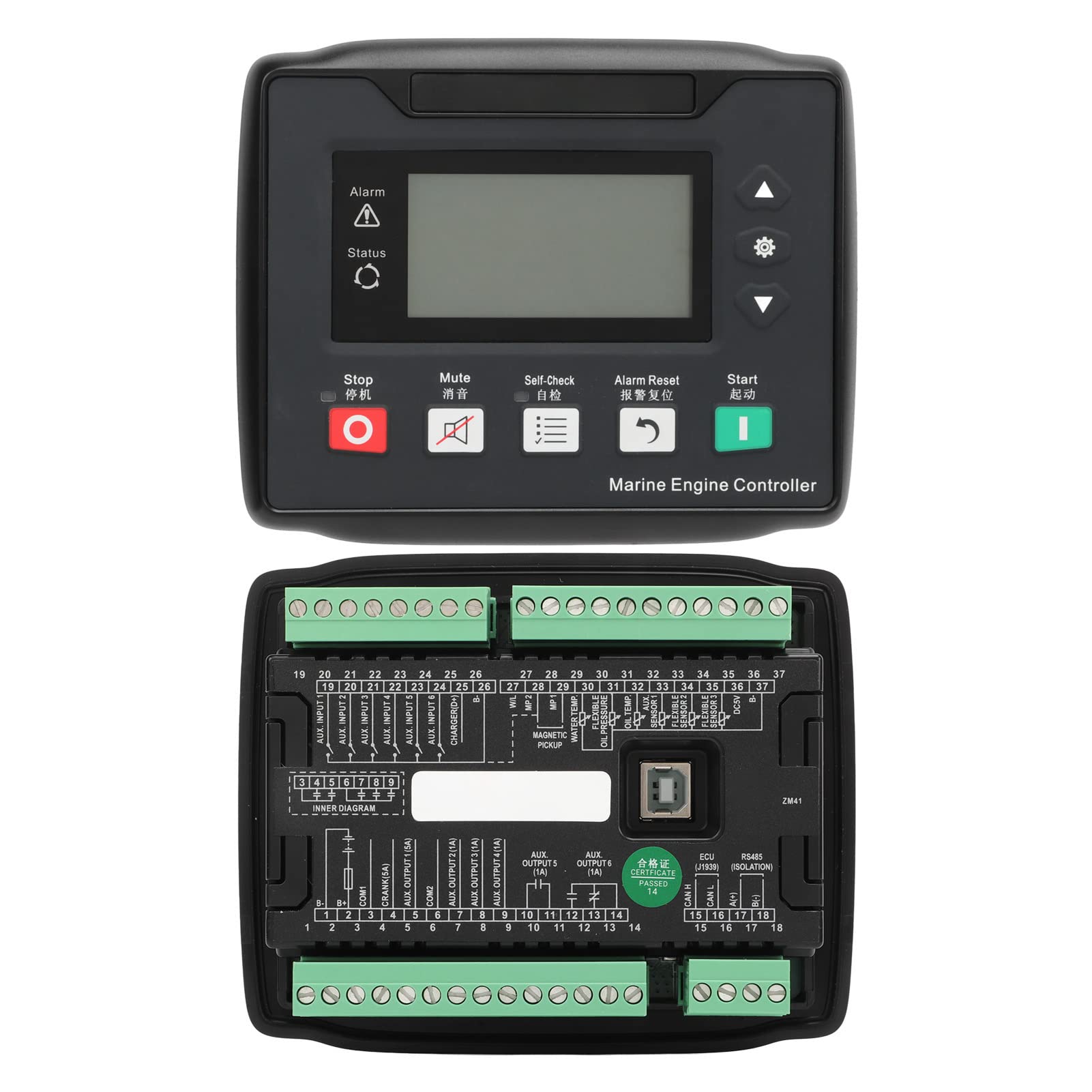 Módulo Controlador de Grupo Electrógeno Detección Automática de Parada de Arranque Duradera para Motores Diésel DC8-35V con Pantalla LCD y Diseño Impermeable