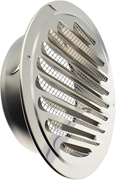 FDXGYH 3 Inch Round Air Vent Stainless Steel Louver Grille Cover White Soffit Vent with Built-in Screen Mesh for Kitchen/Bathroom/Study-Room/Office Ventilation