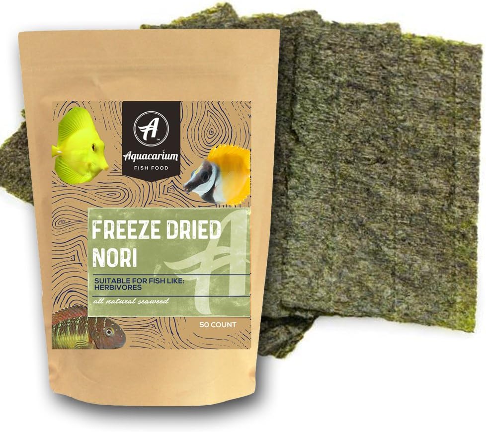 Nori Seaweed Sheets Dried Bulk Marine and Tropical Fish Food (100 Count)