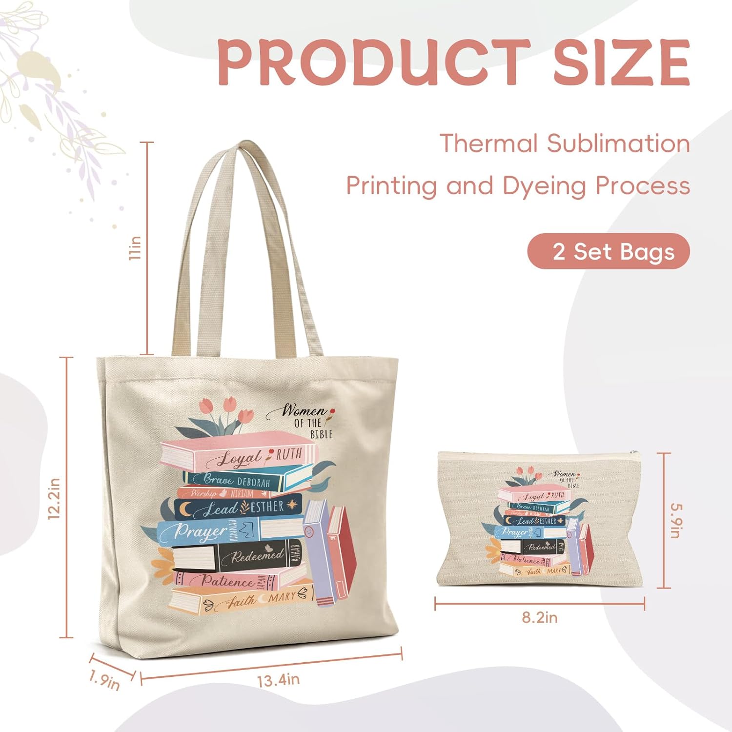 Aesthetic Canvas Tote Bag for Women, Reusable Bag for Shopping, Gym, Grocery, Christmas Birthday Day Gift - Image 4