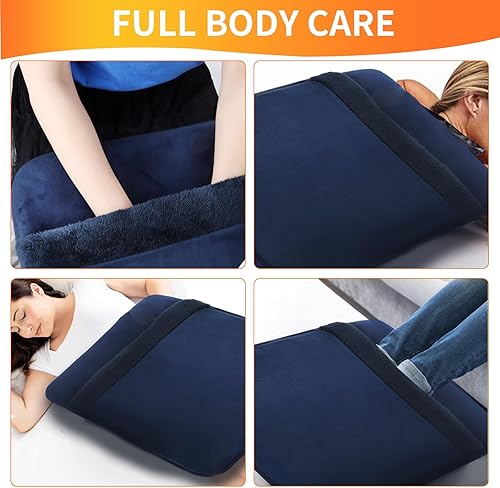 Miniatura 5 de Qoosea Calentador eléctrico de pies con calefacción para hombres y mujeres, almohadilla térmica de 20 x 20 pulgadas con 9 niveles de temperatura,