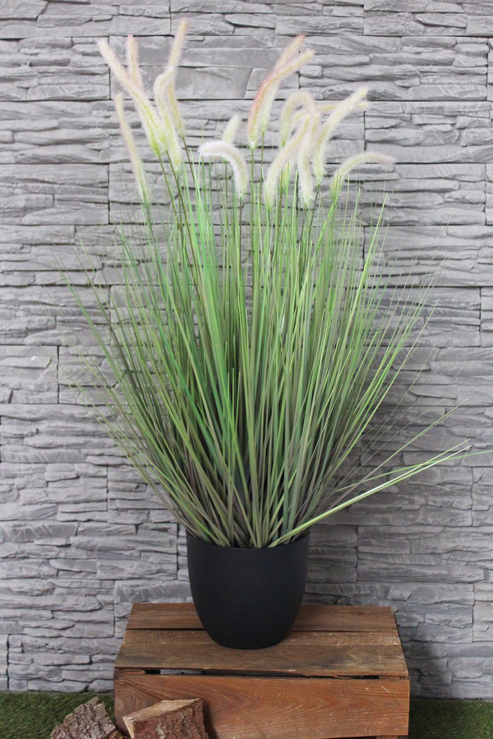 Mini-Gras-Set, 3 Künstliche Gräser Im Weißen Topf, Je Ca. 13 Cm Hoch – Deko-Gras Für Zimmer, Büro, Regal