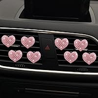 Vista 3 de 8 clips de ventilación con forma de corazón brillante, ambientadores de aire de corazón de cristal, clip de ventilación de diamantes de imitación