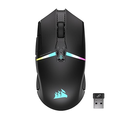 Immagine del prodotto Corsair NIGHTSABRE RGB WIRELESS Mouse da Gioco per FPS, MOBA - 26.000 DPI - 11 Pulsanti Programmabili - Batteria Fino a 100 ore - Compatibile con iCUE - Nero