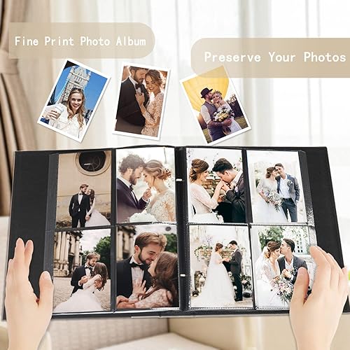 Miniatura 4 de Artmag Álbum de fotos de 4 x 6 pulgadas, 400 fotos, álbum de fotos de tapa dura con capacidad para 400 fotos verticales de 4 x 6 pulgadas para