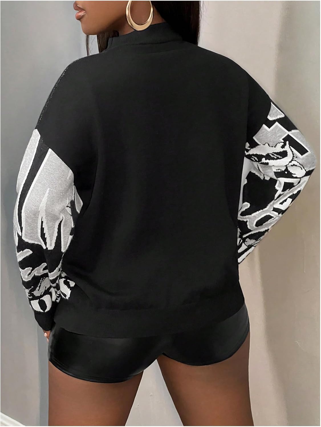 SOLY HUX Women's Graphic Sweater Crewneck Long Sleeve Knit Pullover Tops Casual Trendy Sweaters - Image 2