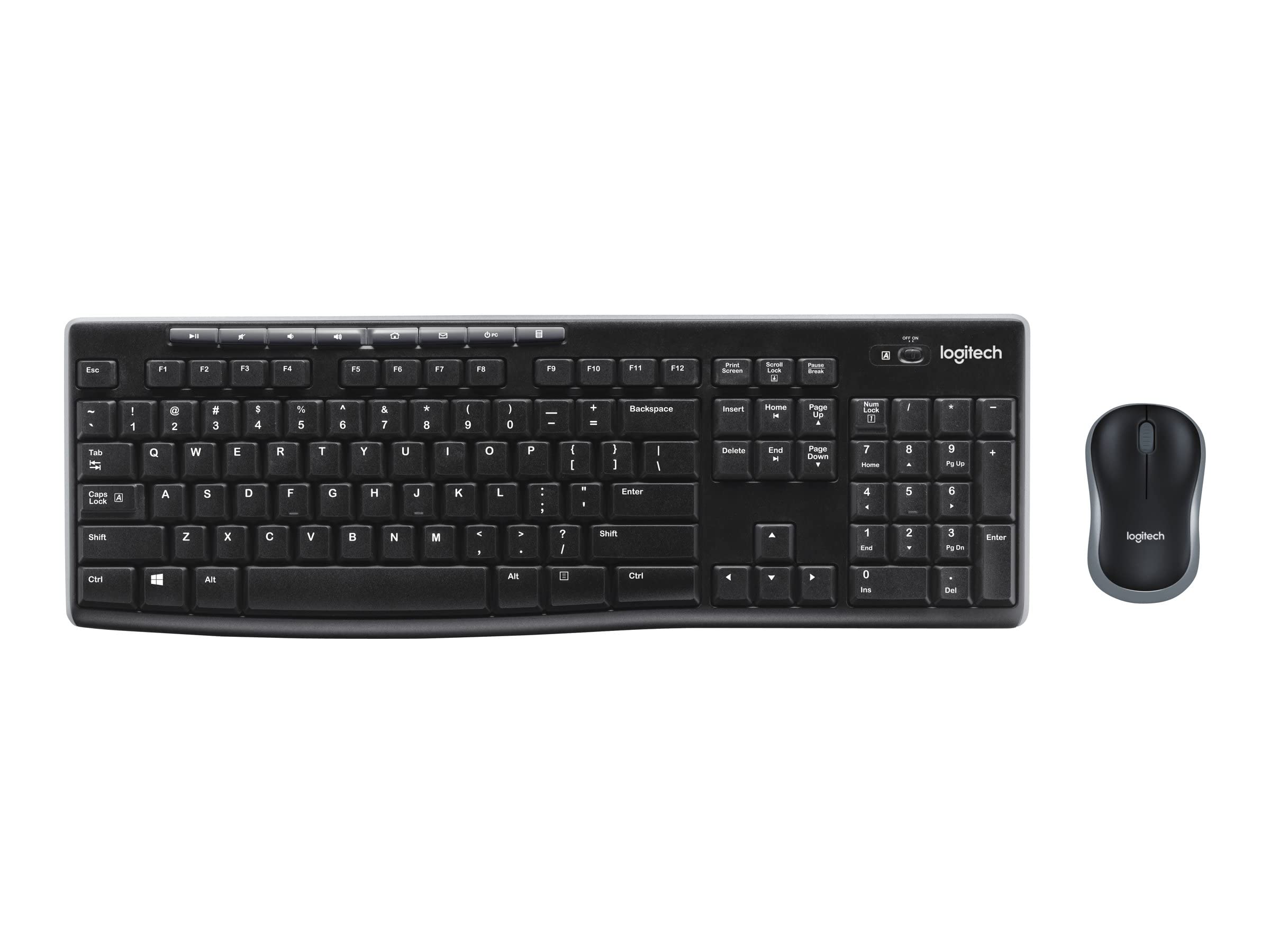 Logitech MK270 Combo Clavier et Souris Sans Fil pour Windows, Clavier US International QWERTY - Noir
