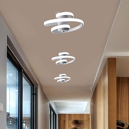 Miniatura 9 de Xuthusman Lámpara de techo moderna LED de acrílico para sala de estar, dormitorio, lámpara de montaje empotrado, elegante accesorio de pasillo de 19