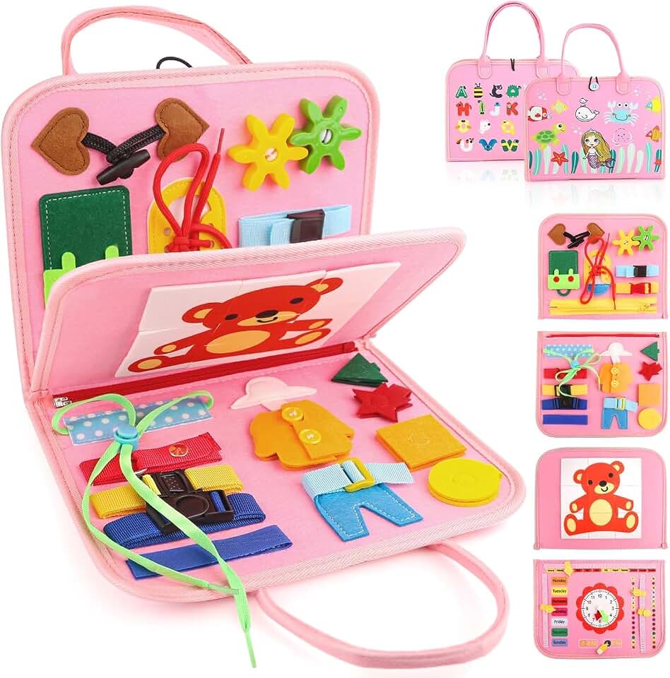 Montessori brinquedos sensoriais para meninos, 1-4 anos de idade menina bebê brinquedos de viagem, Educacional atividades de aprendizagem quadro para habilidades motoras