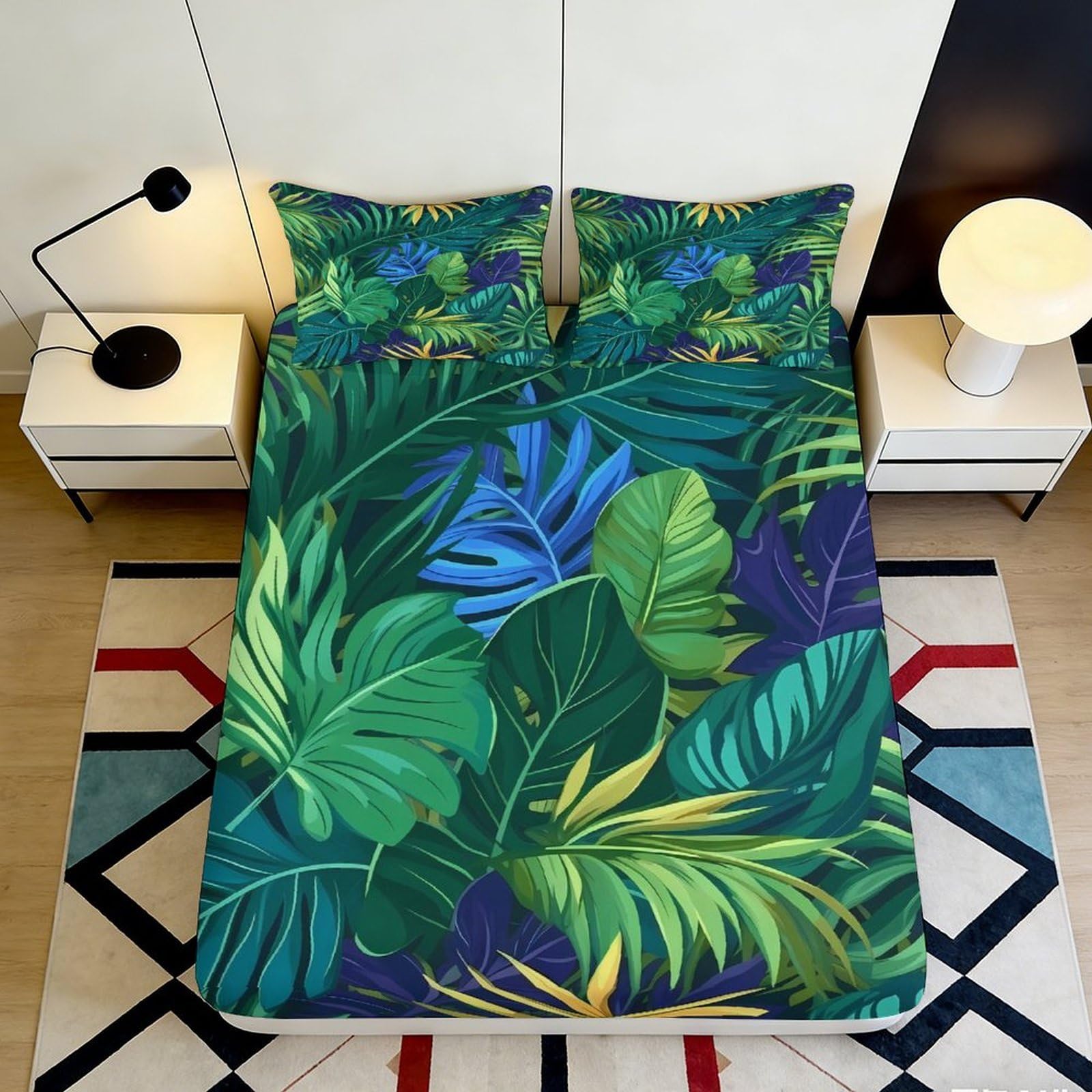 3D Printed Library Bookshelf Fitted Sheet Microfiber Deep Pocket Non-Slip Bedroom Bedding Wrap Mattress Fitted Cover 160x200x25cm