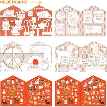 Coloring Book with Stickers Pets