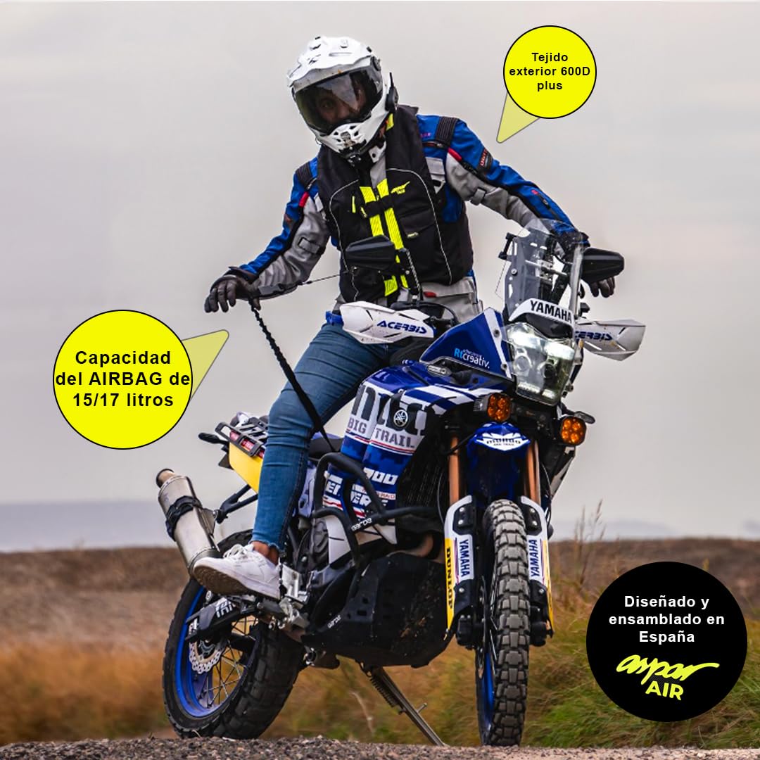 Modello 0.5 - Gilet Airbag Moto Omologato - Progettato e assemblato in Spagna - Bombola di Gonfiaggio Montata e Zaino Aspar Incluso