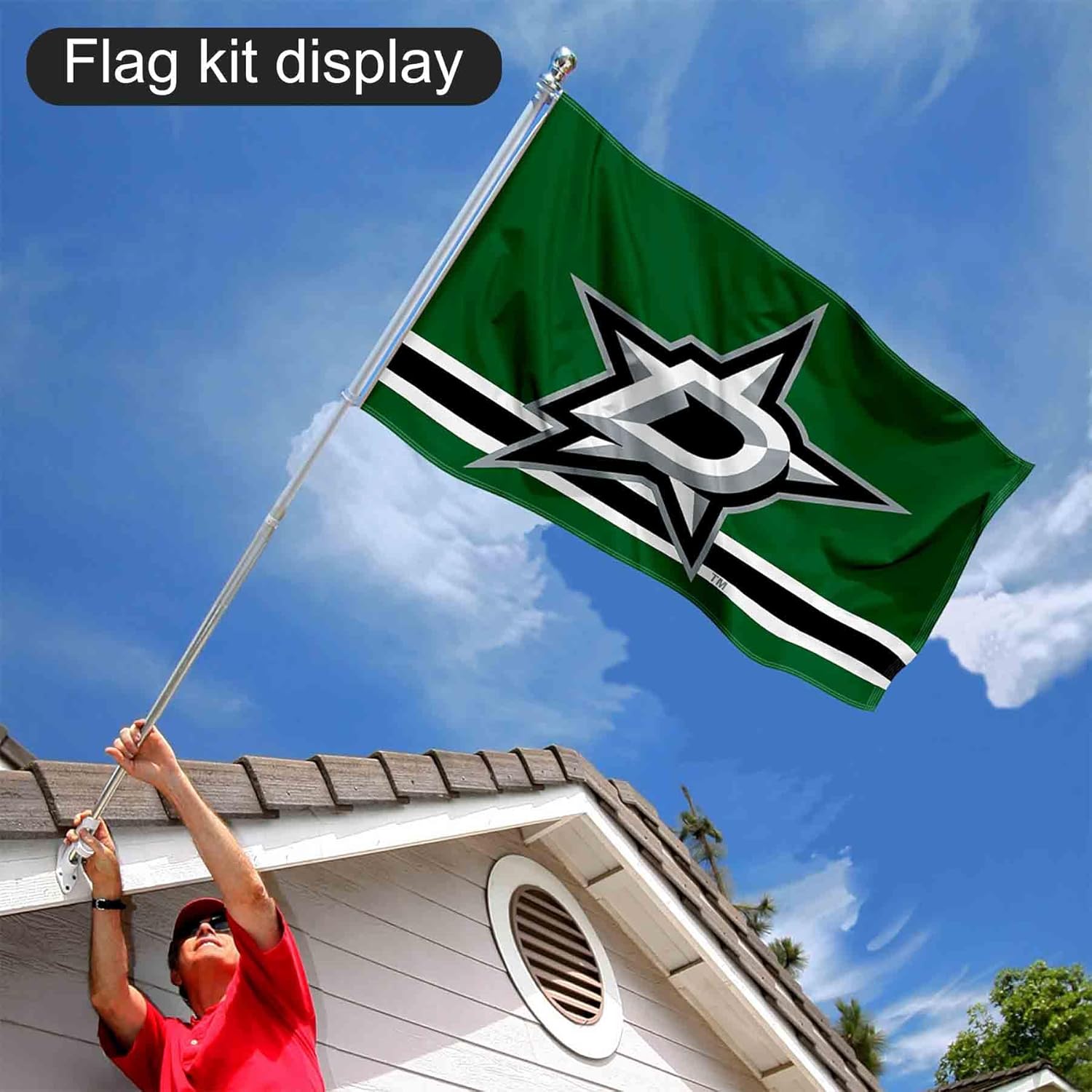 Dallas Stars Flag Pole and Bracket Set - Image 6