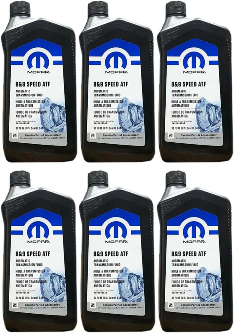 Mopar Chrysler Dodge Jeep Ram 8 and 9 Speed Automatic Transmission Fluid New Case of 6