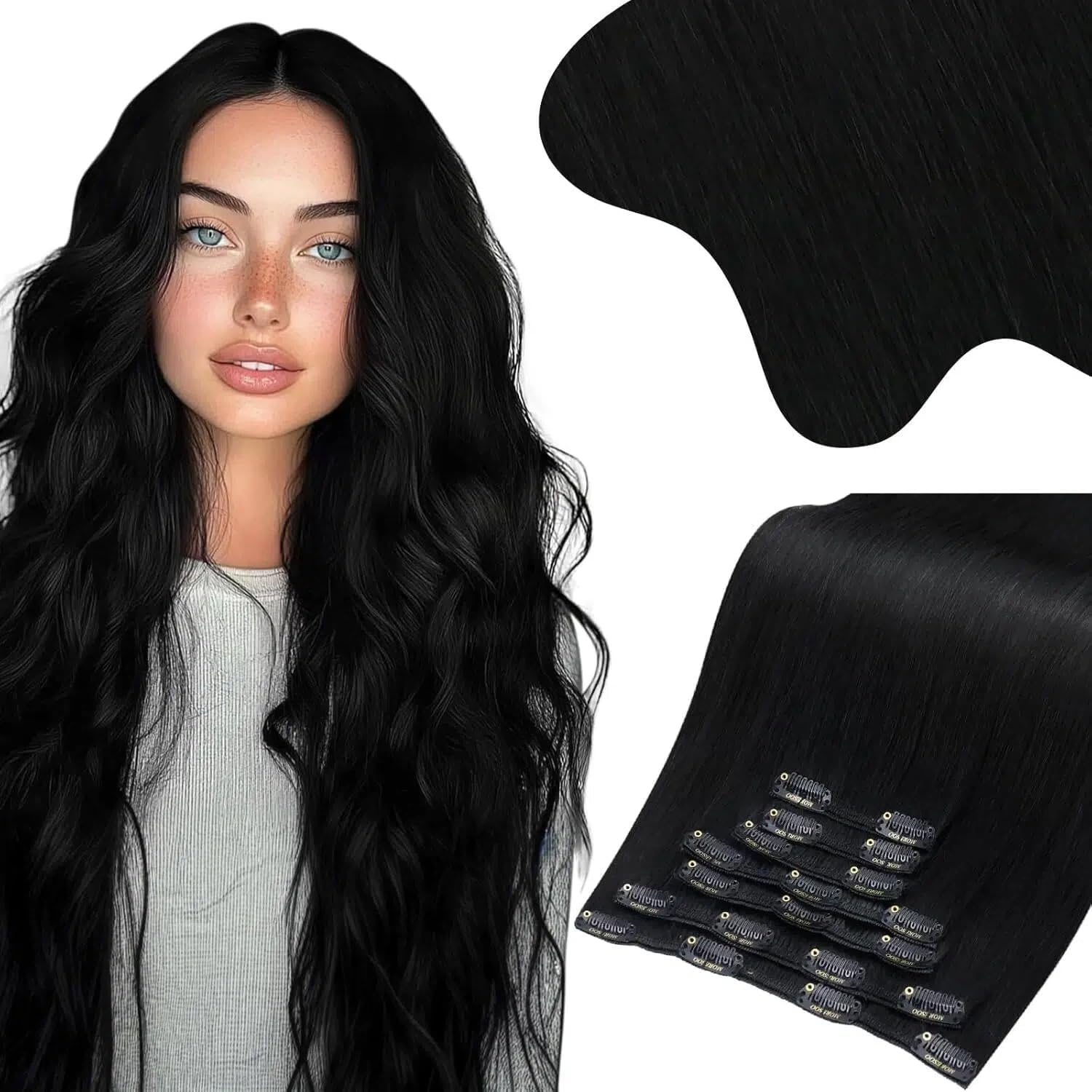 Moresoo Clip in Extensions Echthaar Haarverlängerung Echthaar Extensions Clip