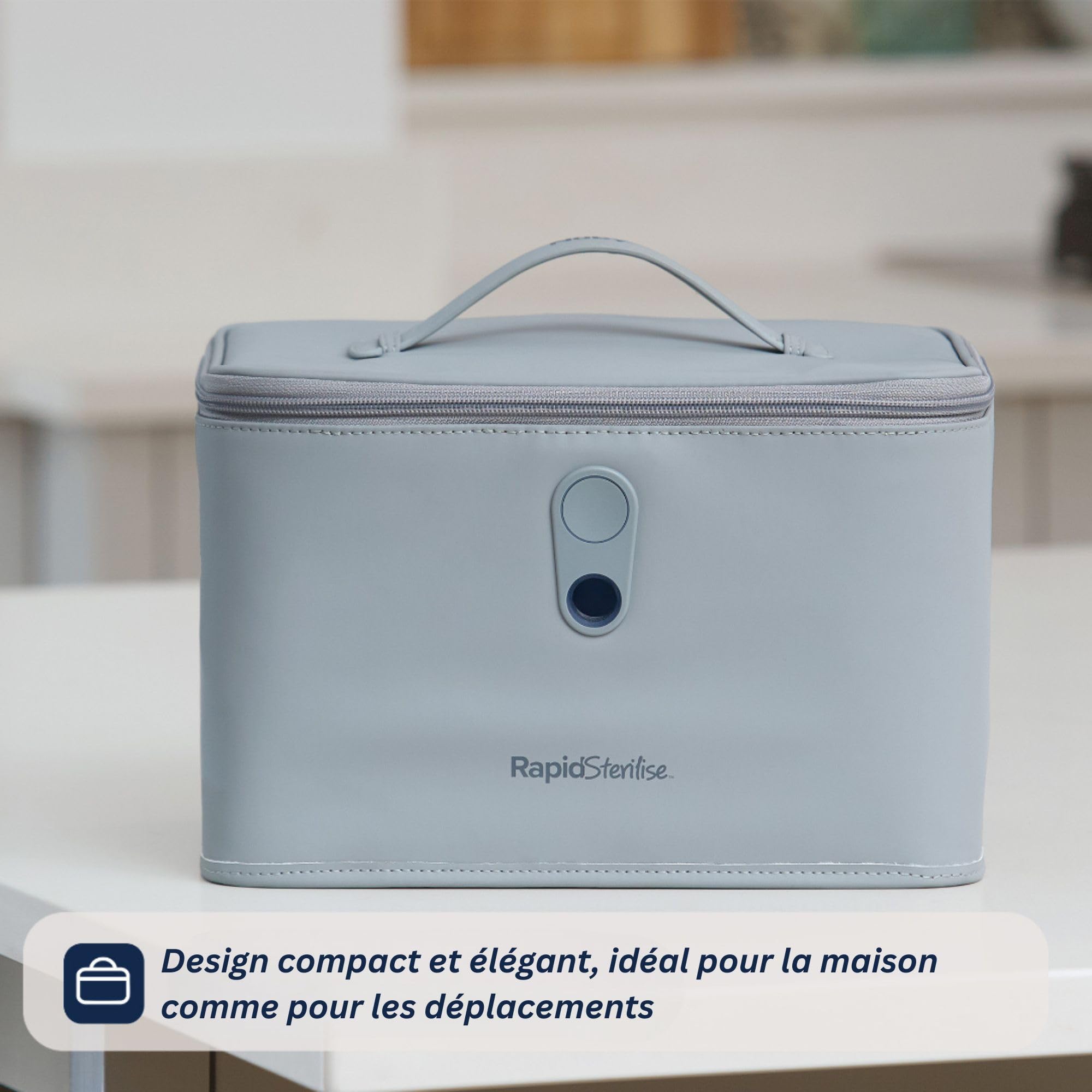 Nuby Stérilisateur de Table UV pour Biberons, Stérilisation en 3 Minutes | Stérilise en 3 minutes, élimine 99,9 % des bactéries, compatible avec biberons & accessoires, idéal maison & en déplacement