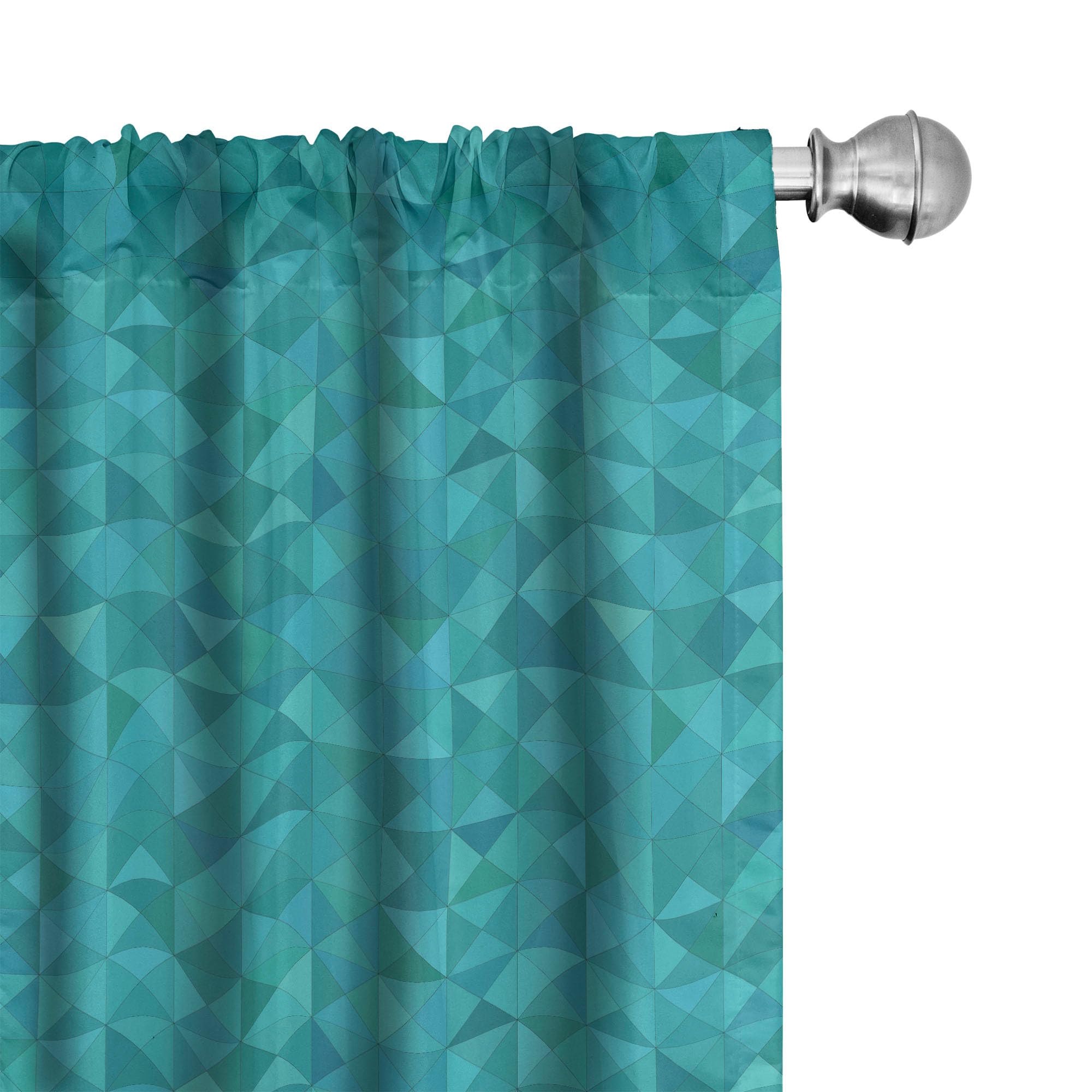 ABAKUHAUS Tenda A Pannello Mandala Rotonda - 2 Pezzi, 150x175 Cm, Microfibra, Semitrasparente, Per Camera Da Letto E Soggiorno, Turchese E Bianco