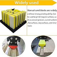 Vista 7 de Juego de 16 piezas de bloques de lijado de perfil contorneado - Material de espuma con velcro, bloque lijador manual - Formas convexas y cóncavas