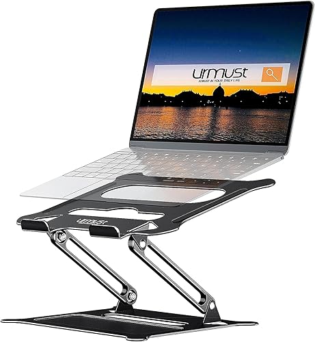 Urmust Soporte ergonómico ajustable para computadora portátil (negro) Soporte ergonómico ajustable para computadora portátil (oro rosa)