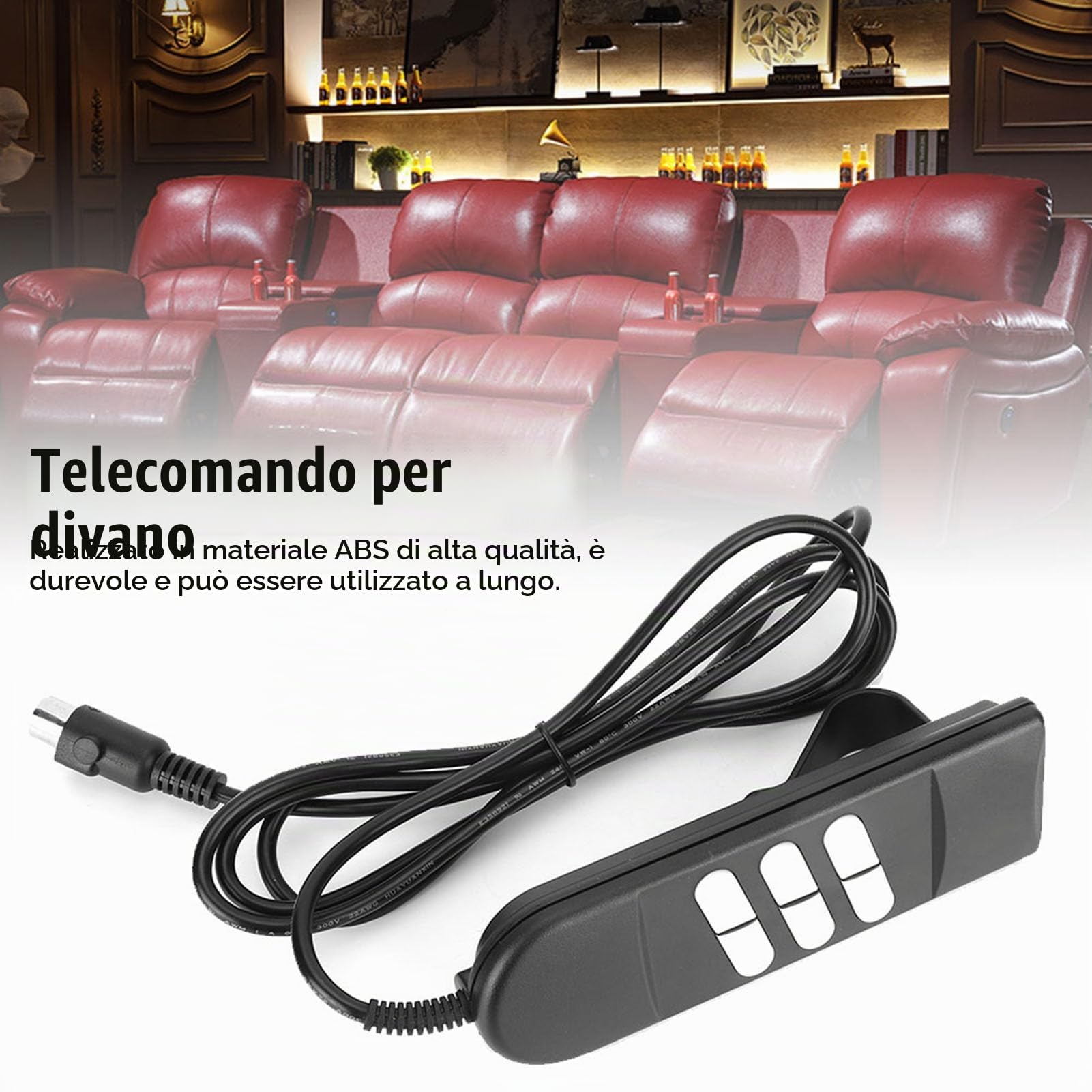 Haofy Telecomando Universale per Letto Regolabile, Telecomando per Poltrona Reclinabile con Controller per Divano a 6 Pulsanti a 5 Pin, 6,7 X 2,4 X 2,2 Pollici