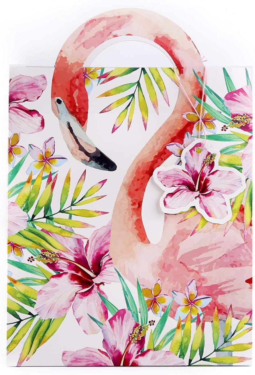 Beautiful flamingo gift bag - 27 x 19 cm
