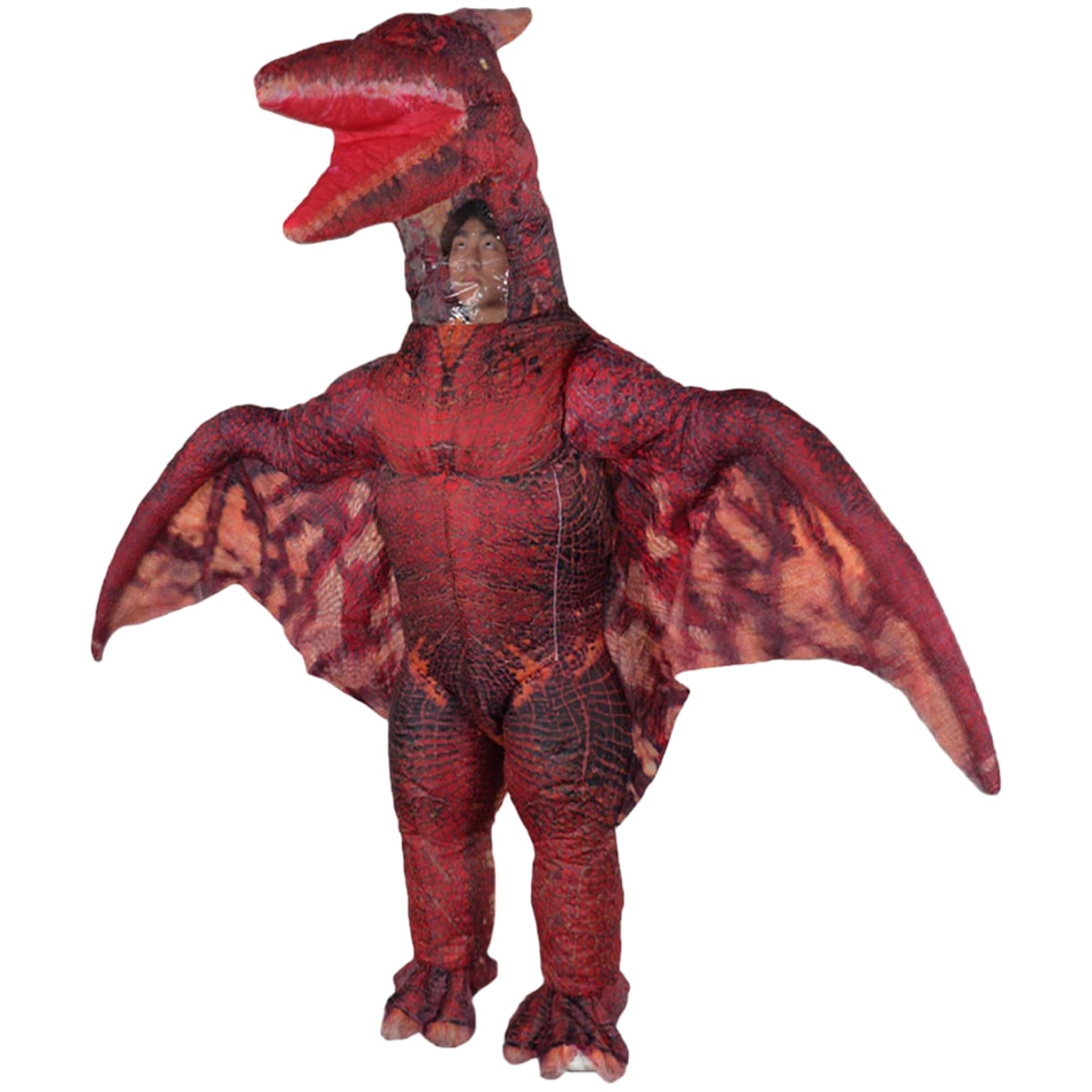 Gcroet Disfraz de Dinosaurio Pterodáctilo Rojo Disfraz de Dinosaurio Inflable Divertidos Disfraces de Halloween para Fiesta Halloween Cosplay...