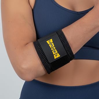 URIEL Tennis Elbow Brace for Men & Women Adjustable Tennis Elbow Strap with Comfortable Cushion & Durable Fit One-Size Forearm Support Band for Golfers Elbow, Epicondylitis & Everyday Sports Use