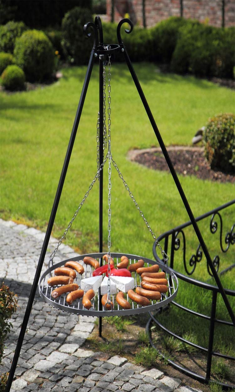 CookKing Grill stojący na trójnożnym grillu z litej stali szlachetnej 200 cm i korbą 50 cm