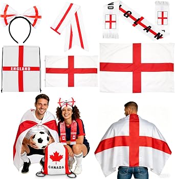 2026 Soccer Fan Cheer Kit, Flag Cape Scarf Headband Drawstring Bag, Sports Game Day Party Supplies for Match Support
