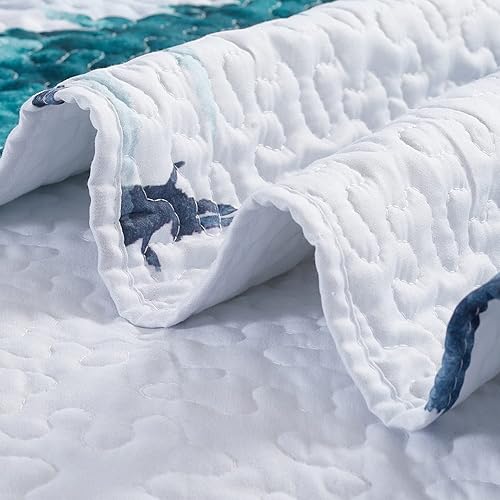 Miniatura 7 de Juego de edredón de Navidad, tamaño Queen, reversible, color verde, juego de ropa de cama de microfibra suave para todas las estaciones