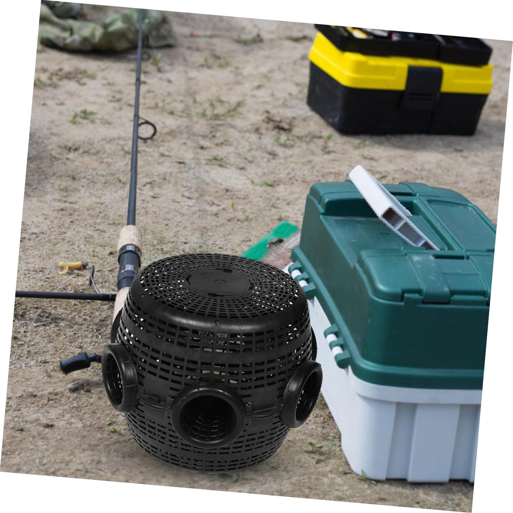 Yardwe Nassa da Pesca in Plastica Nera per Pesci e Granchi di Fiume | Stagni e Laghi, Riutilizzabile ad Alta Efficienza, per Pescatori Professionisti e Appassionati