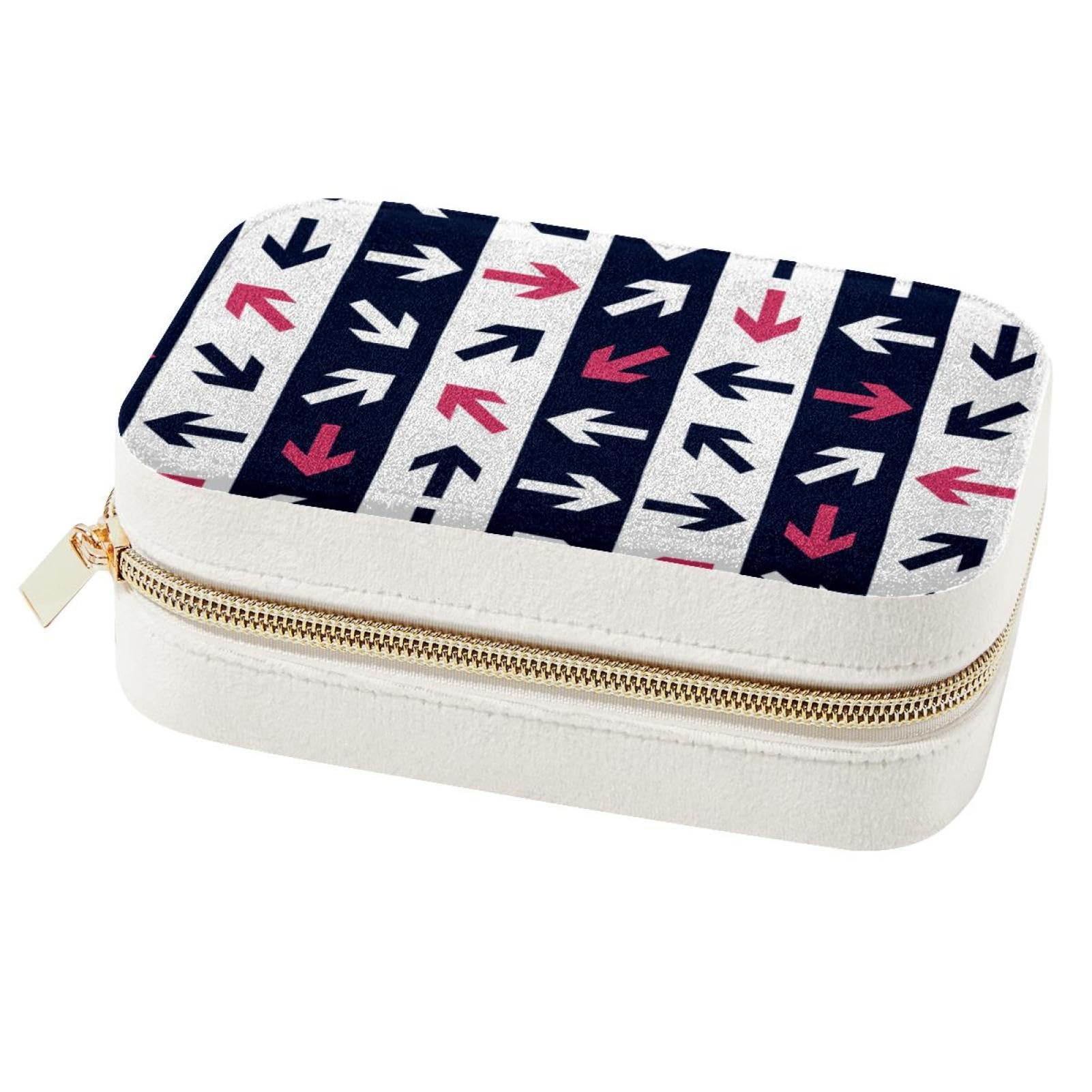 Boîte à bijoux de voyage Arrow écrin rigide en velours et finitions cuir
