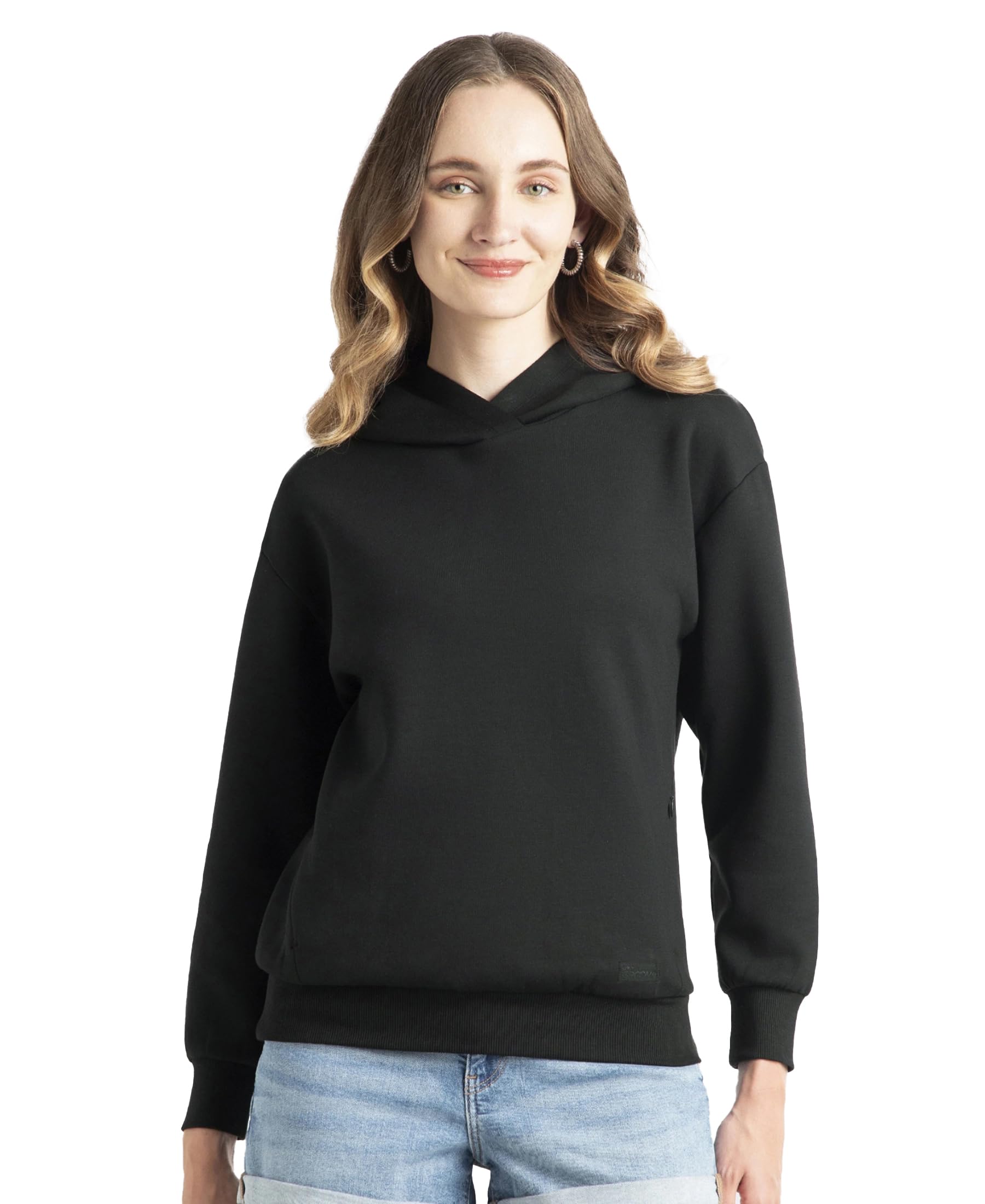 jockey Groove WZ22 Women Microfiber Cotton Blend Elastane Stretch Drop Shoulder Hoodie Sweatshirt-picture-52