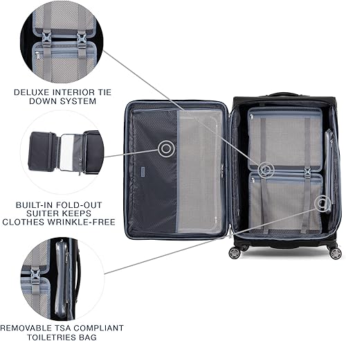 Miniatura 5 de Travelpro Platinum Elite-Softside - Maletas expansible con ruedas giratorias, Negro shadow), 409186901