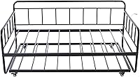 Amazon Basics Twin Daybed with Trundle Bed Frame Set - Space-Saving Steel Slats, Easy Assembly, Black Twin Size