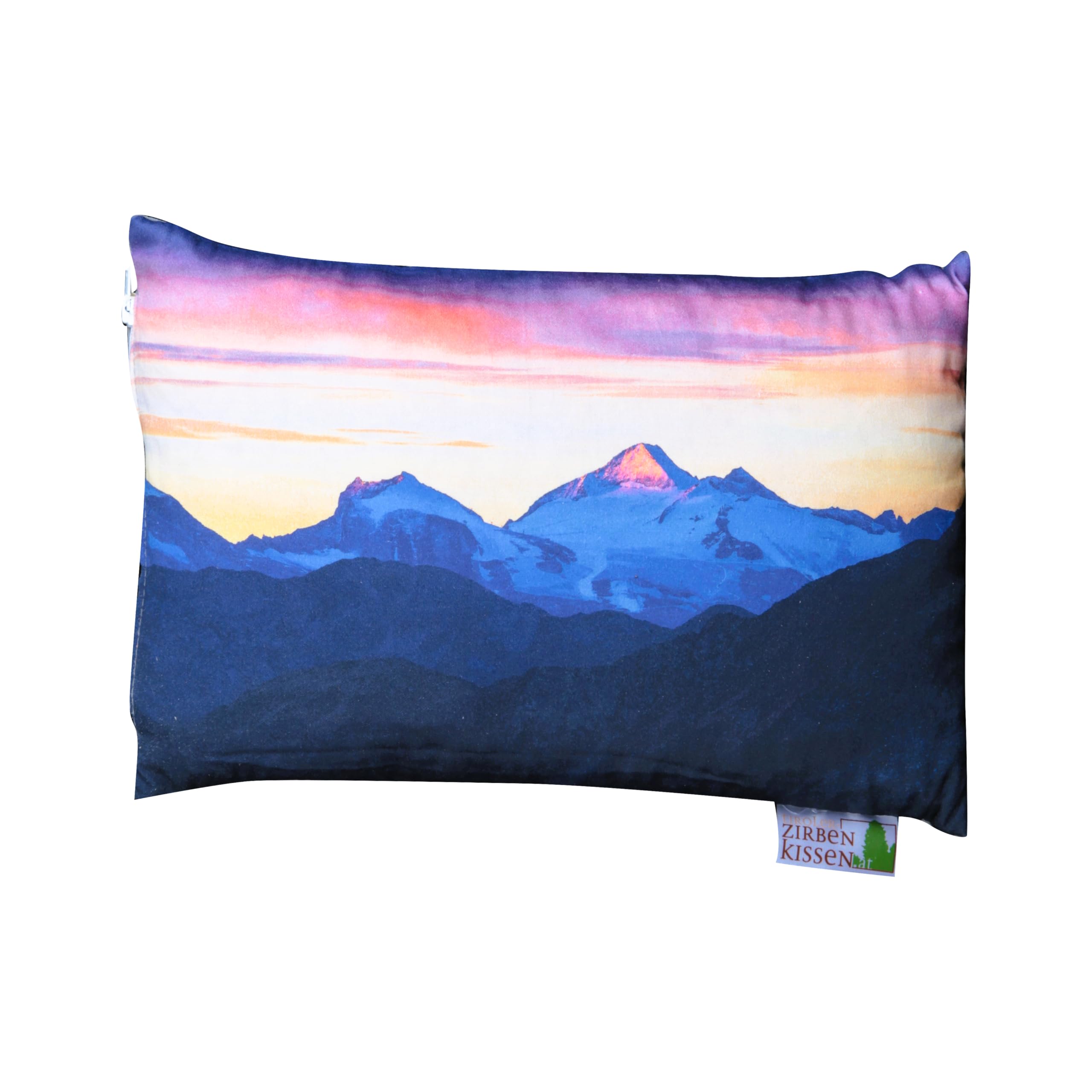 Coussin en pin paysage de montagne 30x20 cm, idee cadeau originale pour amoureux de nature