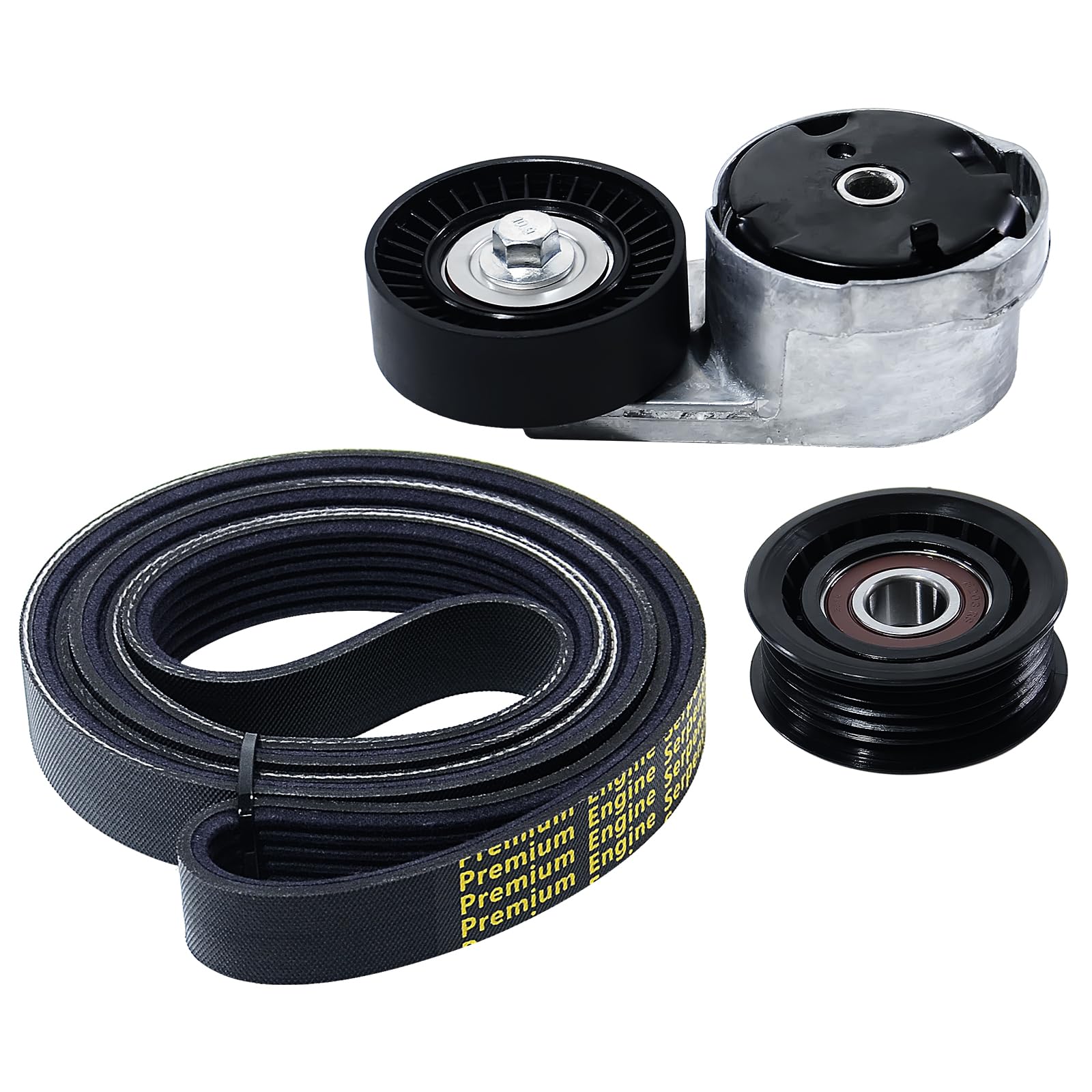 Serpentine Belt Drive Component Kit with Tensioner &amp; Idler Pulley Fit Dodge Charger 2014-2023 Challenger 2015-2023, Ram 1500 1500 Classic, Chrysler 300, V6 3.6L, Replace 90K-39282