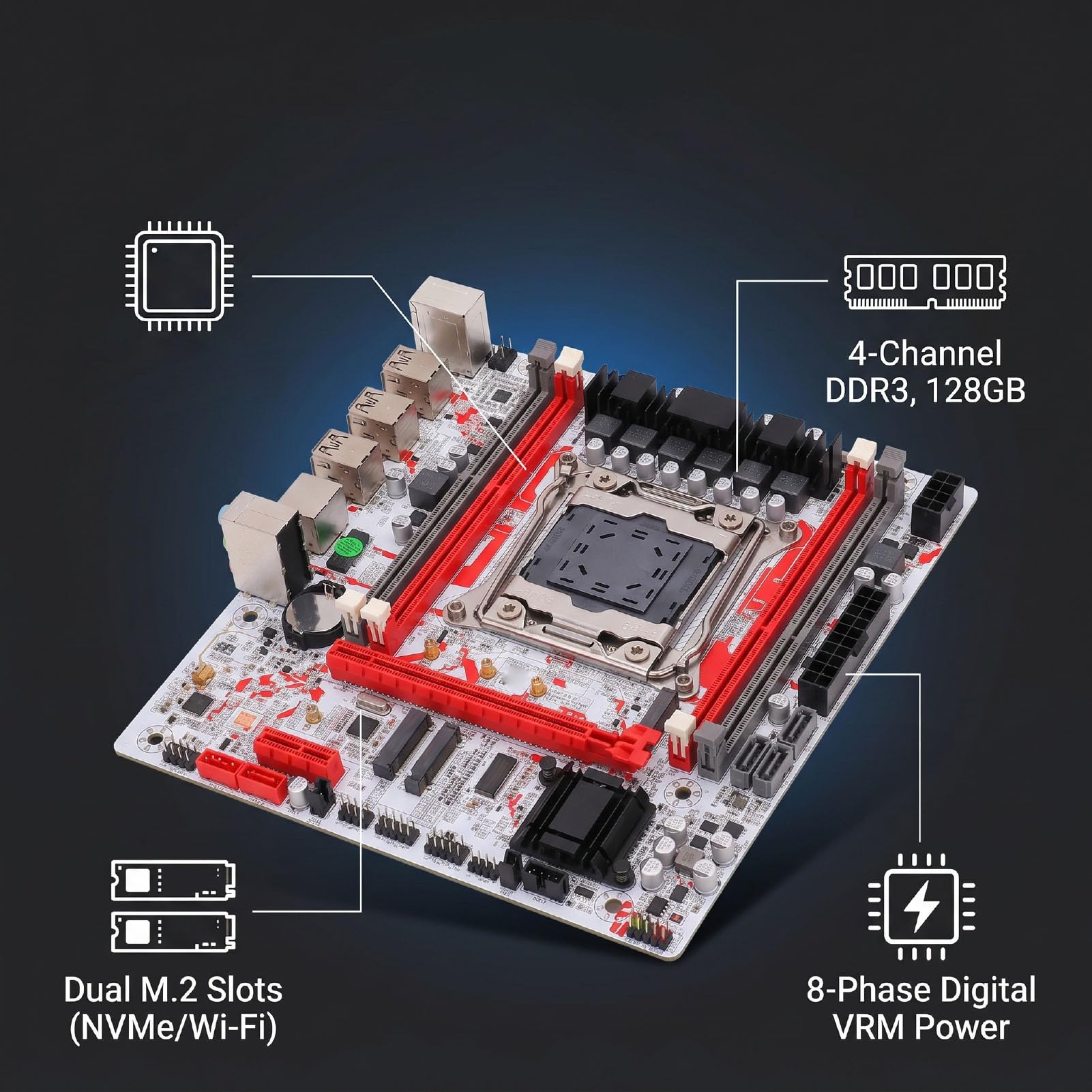 Amazon | Vbestlife X99 LGA 2011-3 ゲーミングマザーボード、 Xeon E5