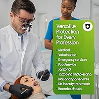 Vista 5 de Inspire Black Nitrile Gloves HEAVY DUTY 6 Mil Nitrile Chemical Resistant Medical Cooking Cleaning Disposable Black Gloves