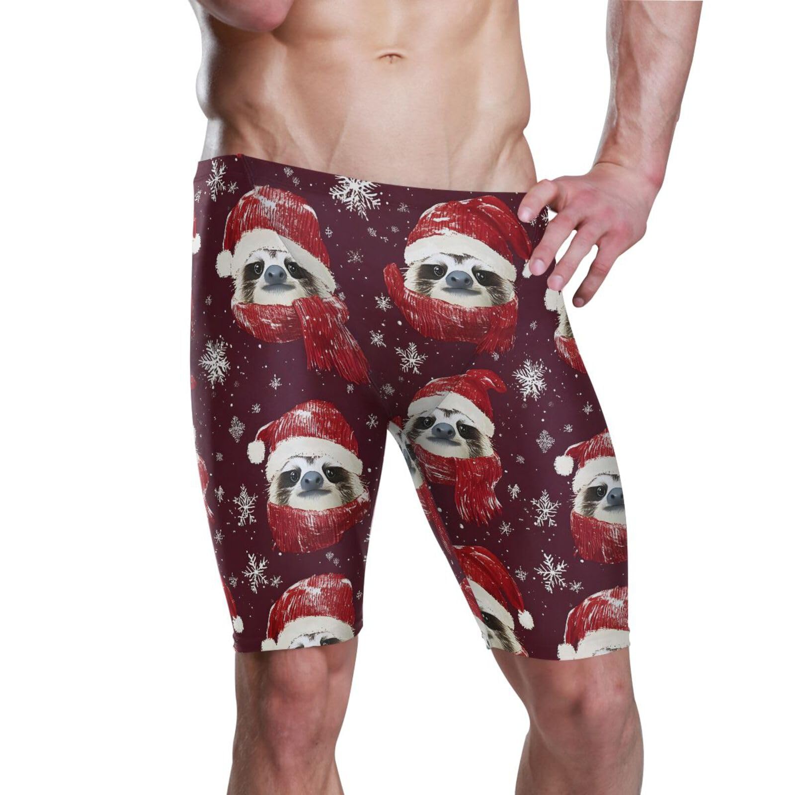 UMIRIKO Mens Swimsuit Cute Sloth Christmas Swim Jammers for Men L 202b8244