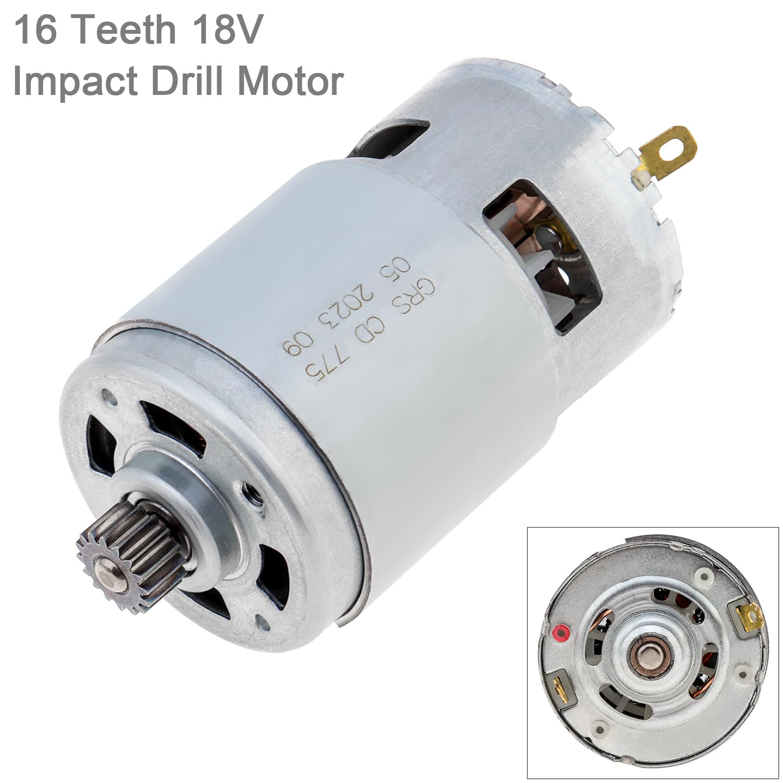 ChgImposs 775 DC Motor 16 Zähne 18V Mikromotor Fit für Makita Schlagbohrmaschine/elektrische Bohrmaschine, 16 Zähne 18V Schlagbohrmaschine Motor