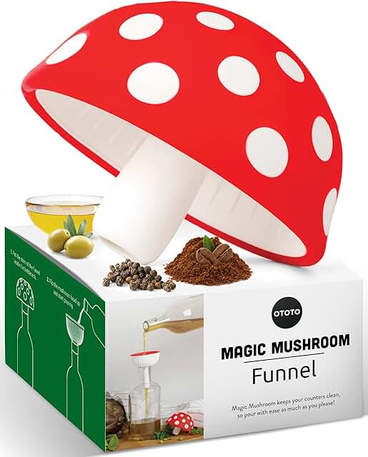 OTOTO Magic Mushroom - Foldable Kitchen Funnel - Small Funnel with Wide Mouth for Jars, Canning, & Bottle Liquid Transfer...