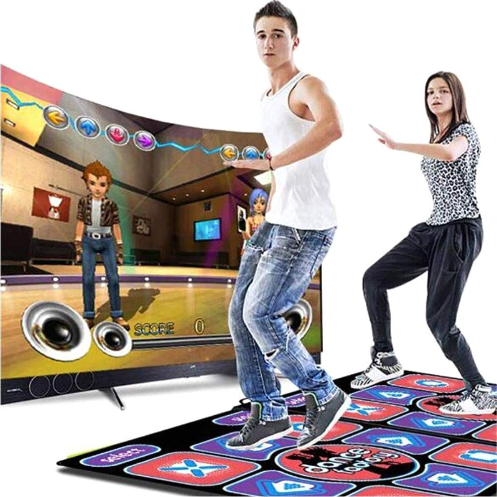 NANANA Tappeto da Ballo Doppia, Bambini Fitness Tappetino da Ballo, Double Person Danza Pad Tappetino Musica Gioco Yoga Dancing Step per Adulti/Bambini TV Computer Tappeto di Danza,1660x930x11mm
