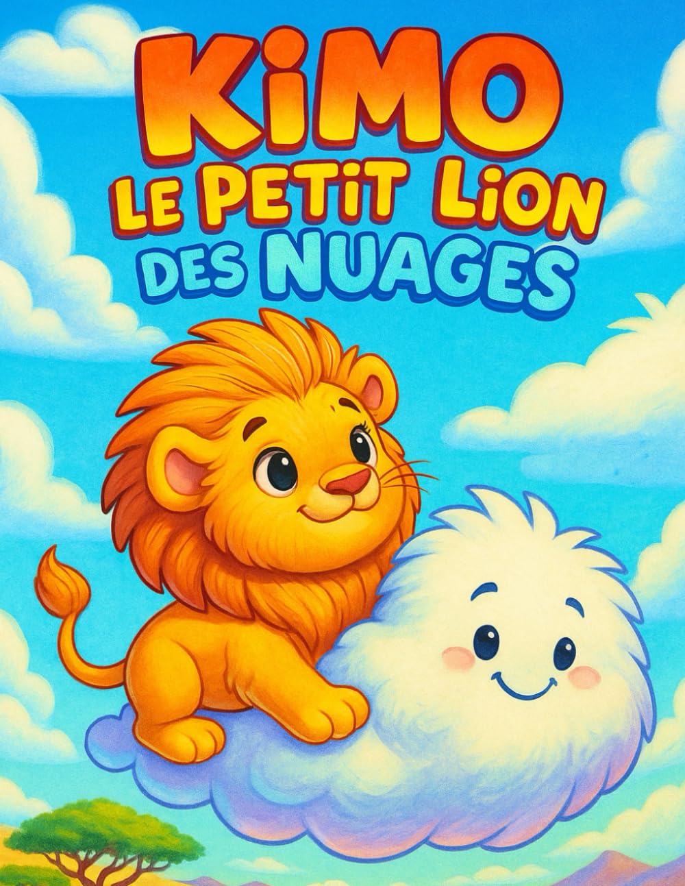 Kimo le Petit Lion des Nuages: En montant sur Nuagis, son nouvel ami nuage, Kimo découvre des îles flottantes... Un livre de coloriage et d’histoire pour les enfants de 2 à 5 ans.