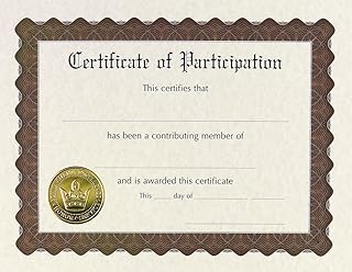 Great Papers! Participation Certificate, Pre-Printed Gold Foil and Embossed, 8.5" x 11", 6 Count (930800)