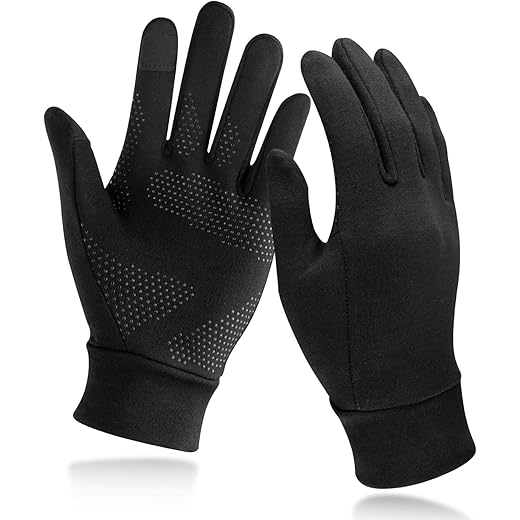 Unigear Lightweight Running Gloves, Touch Screen Anti-Slip Warm Gloves Liners for Cycling Biking Sporting Driving for Men Women