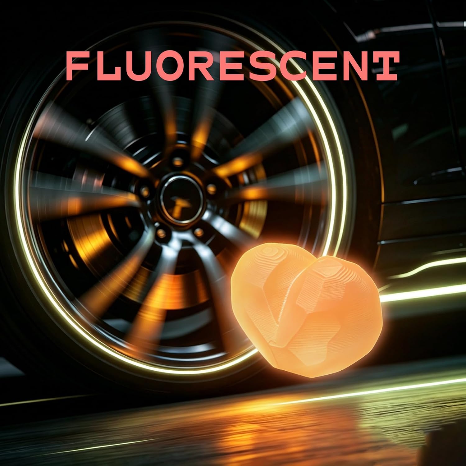 Glow in The Dark Valve Stem Caps for Cars,Cute Accessories for Car (Heart Shape) image 3