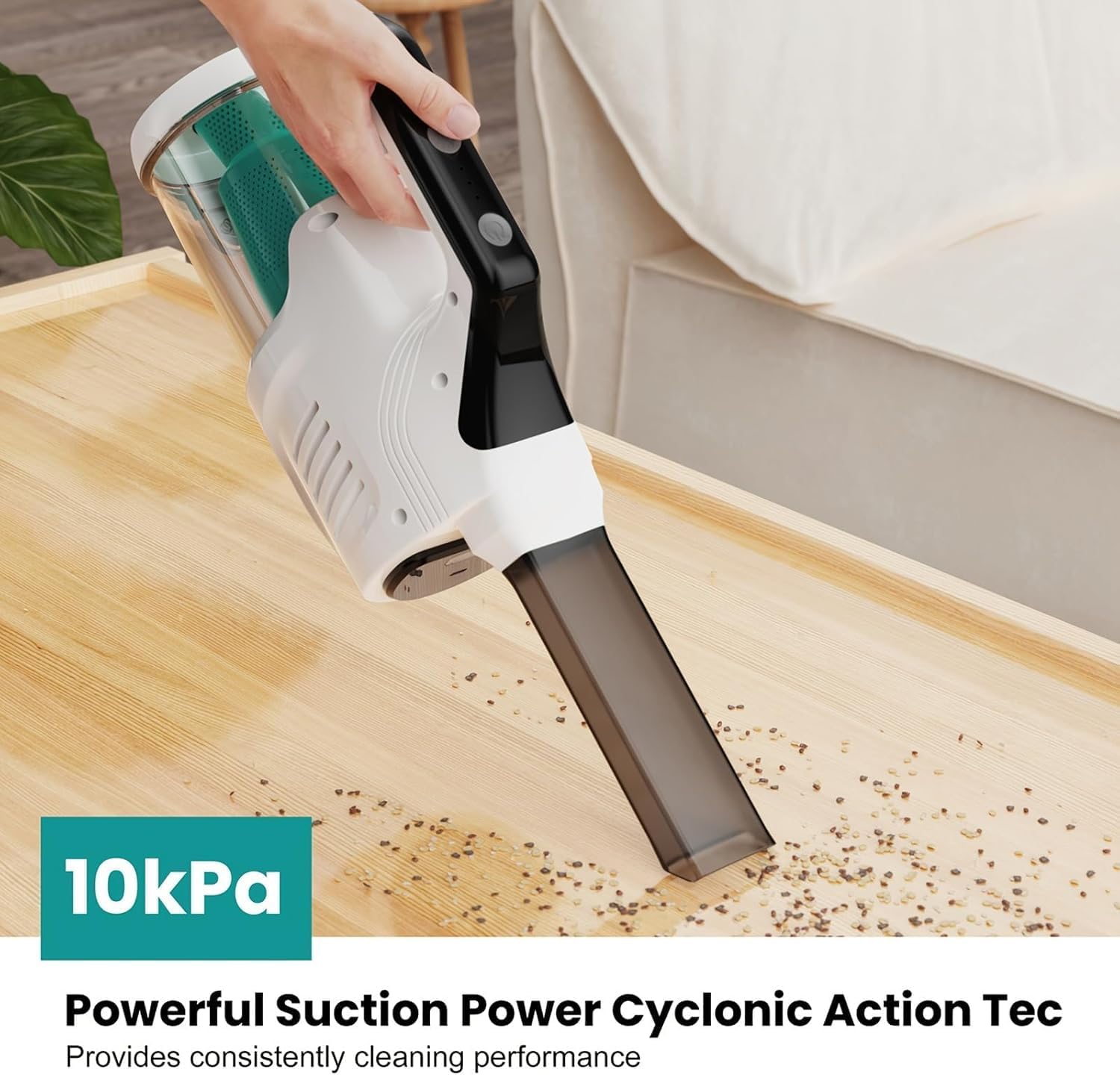 Handheld Vacuum for Pet Hair and Car 8000Pa Powerful Cordless Cleaner with Up to 25 Min Runtime LED Light and 600ML Dustbin