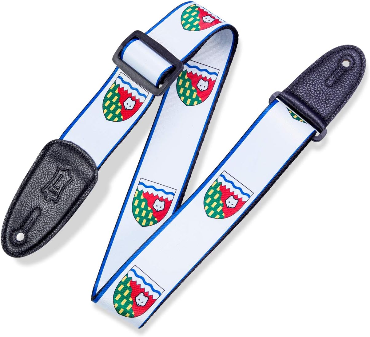 Levy's Leathers 2" Polyester Guitar Strap Yukon Design; White, Blue, and Green (MPPV2-YT)