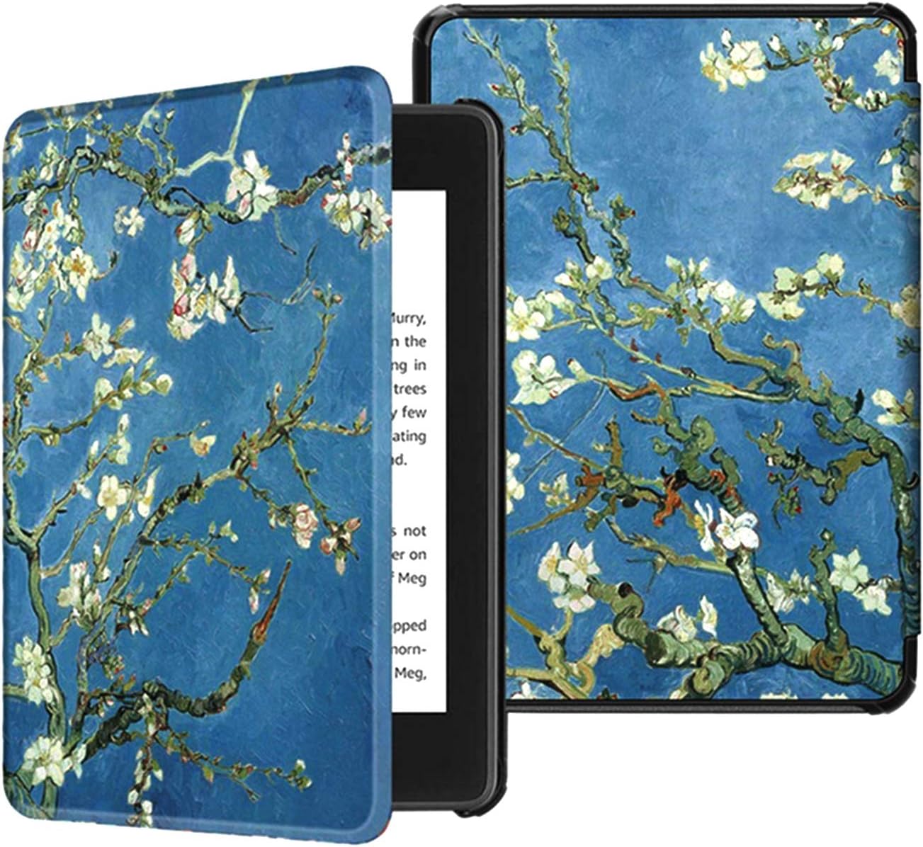 CASZONE Flip Case for Kindle Paperwhite 2018 10th Generation with Hand Strap Holder, Ultra Slim Thin PC Leather Shockproof Smart Pattern Cover with Auto Sleep/Wake 6.0 Inch